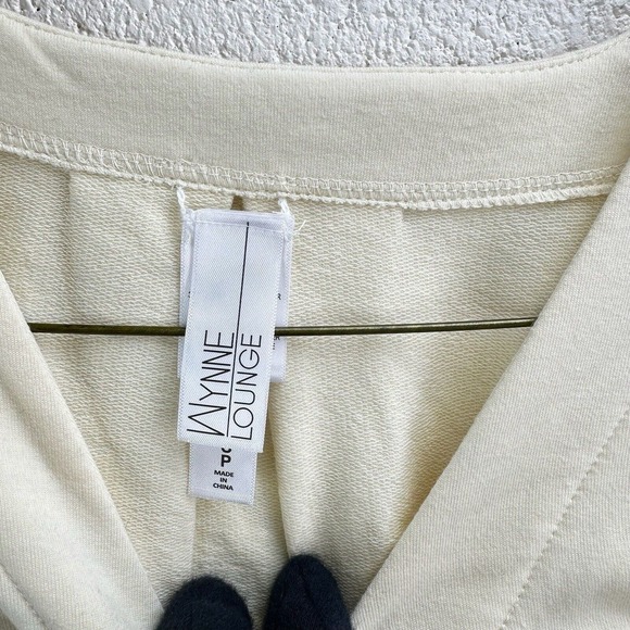 Marla Wynne Lounge Cream Long Sleeve V-Neck Pullover Sweatshirt Sz S - Picture 5 of 6